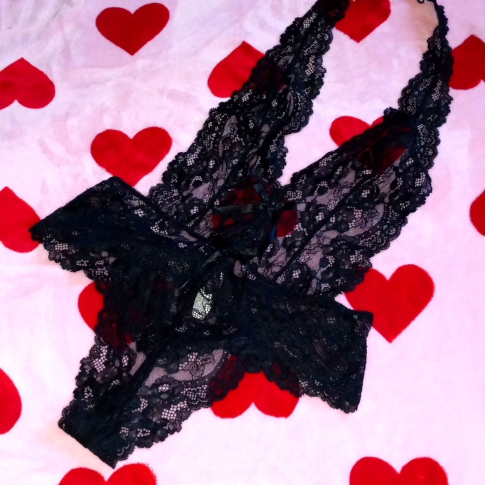 NWT Victoria's Secret Black Lace Teddy